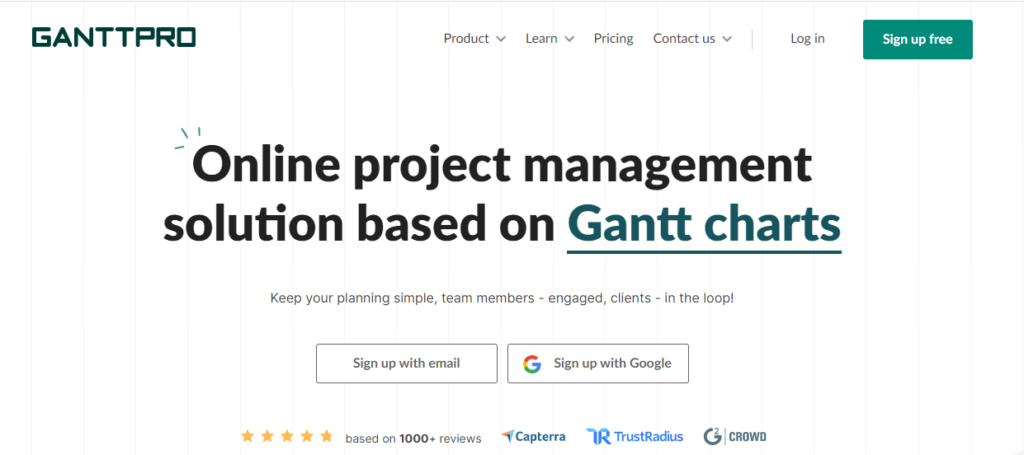 Project management software: Ganttpro