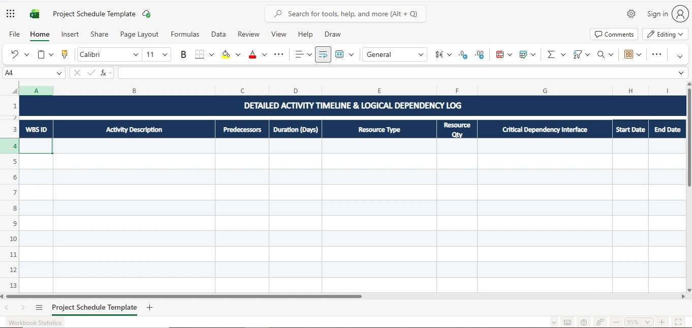 Project Schedule Template