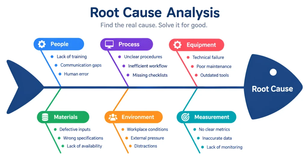 Root Cause Analysis Fishbone Image
